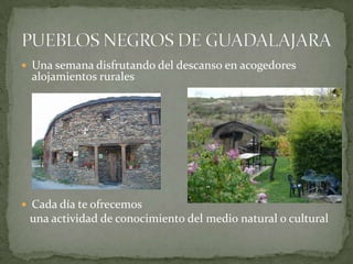  Una semana disfrutando del descanso en acogedores
alojamientos rurales
Cada día te ofrecemos
una actividad de conocimiento del medio natural o cultural