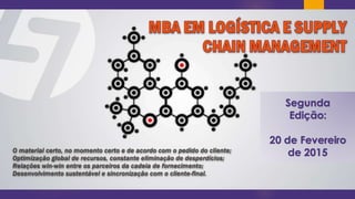 UNIDADES CURRICULARES Duração
Introdução à Logística e à Supply Chain Management 20 horas
Logística e Distribuição 24 horas
Operações Lean e Ágeis 20 horas
Gestão de Materiais e Armazéns 24 horas
Gestão de Compras 24 horas
Sistemas de Informação Logísticos 24 horas
Gestão de Projectos 24 horas
Comércio Internacional 20 horas
Gestão de Equipas e Team Coaching 20 horas
Economia e Finanças na cadeia de fornecimento 20 horas
http://cltservices.net/formacao_/mba-logistica-e-supply-chain-management/
 
