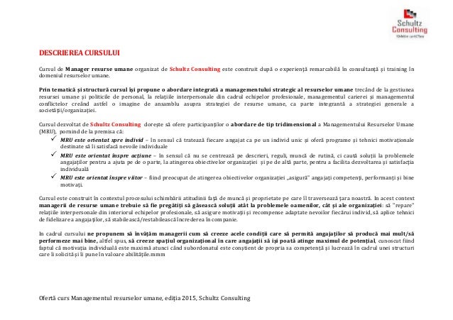 Prezentare Managementul Resurselor Umane Curs Open Autorizat Anc