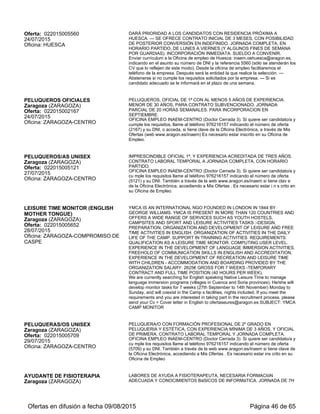 INAEM ESPACIO EMPRESAS, si quiere ser candidato/a y cumple los requisitos
llame al teléfono 976716219 de 9 a 14 horas indicando el número de oferta y su
DNI. También a través de la web www.aragon.es/inaem si Vd. tiene clave de la
oficina electrónica. Es necesario estar inscrito en su oficina de empleo. Esta oferta
caduca el día 1 DE OCTUBRE de 2015 salvo que se cubra antes.
CONSULTORES FUNCIONALES JD
EDWARDS
La Puebla de Alfindén (ZARAGOZA)
Oferta: 022015001735
30/06/2015
Oficina: ZARAGOZA-RANILLAS
CON 4 AÑOS DE EXPERIENCIA COMO CONSULTOR, CONOCIMIENTOS DE "JD
EDWARDS", BUSINESS INTELLIGENCE, PUBLISHER, ORACLE DATA BASE,
PROCESOS RELACIONADOS CON COMPRAS, PRODUCCIÓN, ALMACENES.
CON INGLÉS MEDIO, TITULACIÓN DE INGENIERO, INGENIERO INFORMÁTICO
O LICENCIADOS EN DIRECCIÓN Y ADMINISTRACIÓN DE EMPRESAS. PUESTO
EN EL POLÍGONO MALPICA ALFINDÉN. ANTES DE SOLICITAR PARTICIPAR EN
ESTA OFERTA ASEGÚRESE DE QUE LOS DATOS CODIFICADOS EN SU
DEMANDA DE EMPLEO COINCIDAN CON LOS REQUISITOS DEL PERFIL DE
ESTE PUESTO. SÓLO SE TENDRÁN EN CUENTA LAS CANDIDATURAS QUE SE
AJUSTEN AL PERFIL QUE BUSCA LA EMPRESA.
INAEM ESPACIO EMPRESAS, si quiere ser candidato/a y cumple los requisitos
llame al teléfono 976716219 de 9 a 14 horas indicando el número de oferta y su
DNI. También a través de la web www.aragon.es/inaem si Vd. tiene clave de la
oficina electrónica. Es necesario estar inscrito en su oficina de empleo. Esta oferta
caduca el día 1 DE OCTUBRE de 2015 salvo que se cubra antes.
DESARROLLADORES IOS (APPLE Y
ANDROID)
Zaragoza (ZARAGOZA)
Oferta: 022015001770
30/06/2015
Oficina: ZARAGOZA-RANILLAS
CON TITULACIÓN MÍNIMA DE FORMACIÓN PROFESIONAL DE GRADO
SUPERIOR EN INFORMÁTICA, INGENIERÍA TEC. INFORMÁTICA O ING.
SUPERIOR INFORMÁTICA. IMPRESCINDIBLE TENER 1 AÑO DE EXPERIENCIA
EN PROGRAMACIÓN DE IOS (EN APPLE Y EN ANDROID), OBJECTIVE C+ IOS
SDK (XCODE), BUENOS CONOCIMIENTOS DE IOS BAJO API REST,
VALORABLE TENER CONOCIMIENTOS DE PHONEGGAP, CORDOBA,
TITANIUM, Y ANDROID. PUESTO EN POLÍGONO PLAZA. ANTES DE SOLICITAR
PARTICIPAR EN ESTA OFERTA ASEGÚRESE DE QUE LOS DATOS
CODIFICADOS EN SU DEMANDA DE EMPLEO COINCIDAN CON LOS
REQUISITOS DEL PERFIL DE ESTE PUESTO. SÓLO SE TENDRÁN EN CUENTA
LAS CANDIDATURAS QUE SE AJUSTEN AL PERFIL QUE BUSCA LA EMPRESA.
INAEM ESPACIO EMPRESAS, si quiere ser candidato/a y cumple los requisitos
llame al teléfono 976716219 de 9 a 14 horas indicando el número de oferta y su
DNI. También a través de la web www.aragon.es/inaem si Vd. tiene clave de la
oficina electrónica. Es necesario estar inscrito en su oficina de empleo. Esta oferta
caduca el día 1 DE OCTUBRE de 2015 salvo que se cubra antes.
BUSINESS CONSULTANT SAP SD Y
SOFTWARE ENGINEER (JAVA) CON
DOMINIO DE INGLÉS
Zaragoza (ZARAGOZA)
Oferta: 022014002268
17/07/2015
Oficina: ZARAGOZA-RANILLAS
CON DOMINIO DE INGLÉS, CON EXPERIENCIA, CON FORMACIÓN
PROFESIONAL DE GRADO SUPERIOR EN INFORMÁTICA, INGENIERÍA
TÉCNICA EN INFORMÁTICA O INGENI ERÍA SUPERIOR INFORMÁTICA. SE
VALORARÁN OTROS TÍTULOS COMO MATEMÁTICAS, FÍSICAS,
TELECOMUNICACIONE, INGENIERÍA CON FORMACIÓN EN INFORMÁTICA
ANTES DE SOLICITAR PARTICIPAR EN ESTA OFERTA ASEGÚRESE DE QUE
LOS DATOS CODIFICADOS EN SU DEMANDA DE EMPLEO COINCIDAN CON
LOS REQUISITOS DEL PERFIL DE ESTE PUESTO. SÓLO SE TENDRÁN EN
CUENTA LAS CANDIDATURAS QUE SE AJUSTEN AL PERFIL QUE BUSCA LA
EMPRESA. A EMPRESA.
INAEM ESPACIO EMPRESAS, si quiere ser candidato/a y cumple los requisitos
llame al teléfono 976716219 de 9 a 14 horas indicando el número de oferta y su
DNI. También a través de la web www.aragon.es/inaem si Vd. tiene clave de la
oficina electrónica. Es necesario estar inscrito en su oficina de empleo. Esta oferta
caduca el día 01 DE OCTUBREde 2015 salvo que se cubra antes
ADMINISTRADORES DE SISTEMAS
PROGRAMADORES VISUAL BASIC,
.NET Y VISUAL FOXPRO 9
Zaragoza (ZARAGOZA)
Oferta: 022014003069
17/07/2015
Oficina: ZARAGOZA-RANILLAS
CON 2 AÑOS DE EXPERIENCIA COMO ADMINISTRADOR DE SISTEMAS Y
PROGRAMADOR VISUAL BASIC, .NET Y VISUAL FOXPRO 9. CON CARNET DE
CONDUCIR B Y COCHE PROPIO. SE VALORARÁ TENER FORMACIÓN
PROFESIONAL DE GRADO SUPERIOR EN INFORMÁTICA, INGENIERÍA
TÉCNICA EN INFORMÁTICA O INGENIERÍA SUPERIOR INFORMÁTICA O
CUALQUIER OTRA FORMACIÓN RELACIONADA CON LA PROGRAMACIÓN,
VALORABLE NOCIONES DE CONTABILIDAD.POR FAVOR, ANTES DE
SOLICITAR PARTICIPAR EN ESTA OFERTA ASEGÚRESE DE QUE LOS DATOS
CODIFICADOS EN SU DEMANDA DE EMPLEO COINCIDAN CON LOS
REQUISITOS DEL PERFIL DE ESTE PUESTO. SÓLO SE TENDRÁN EN CUENTA
Ofertas en difusión a fecha 06/09/2015 Página 46 de 63
 
