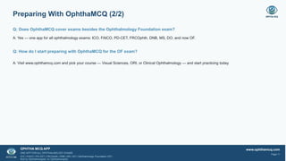 Sample Test Examiner Handbook.pdf Ophthalmology Foundation Exam 2026 FAQ | OF Exam Format, Fees ...
