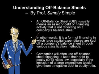 Understanding Off-Balance Sheets   –  By Prof.  Simply  Simple ,[object Object],[object Object],[object Object]