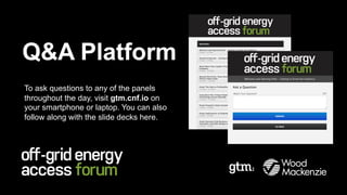 Off Grid Energy Access Forum