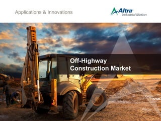 Applications & Innovations
Off-Highway
Construction Market
 