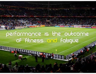 Performance is the outcome
of fitness and fatigue
 