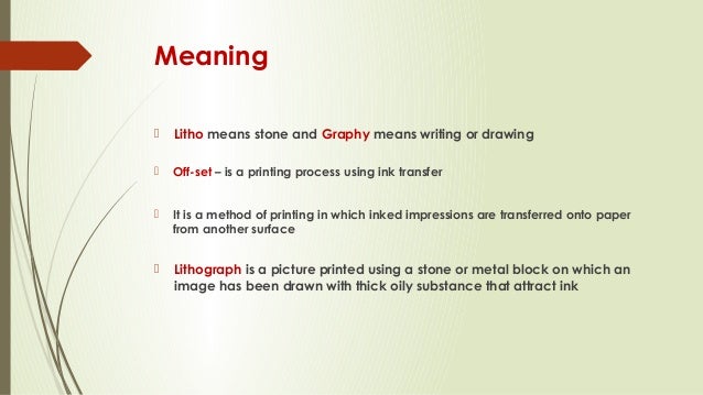 Off set lithography