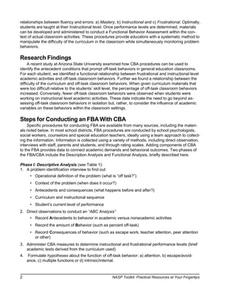 Off task behavior | PDF