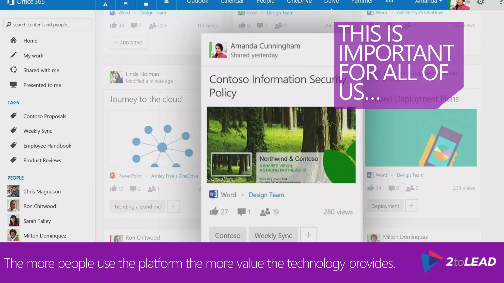 THIS IS
IMPORTANT
FOR ALL OF
US…
The more people use the platform the more value the technology provides.
 
