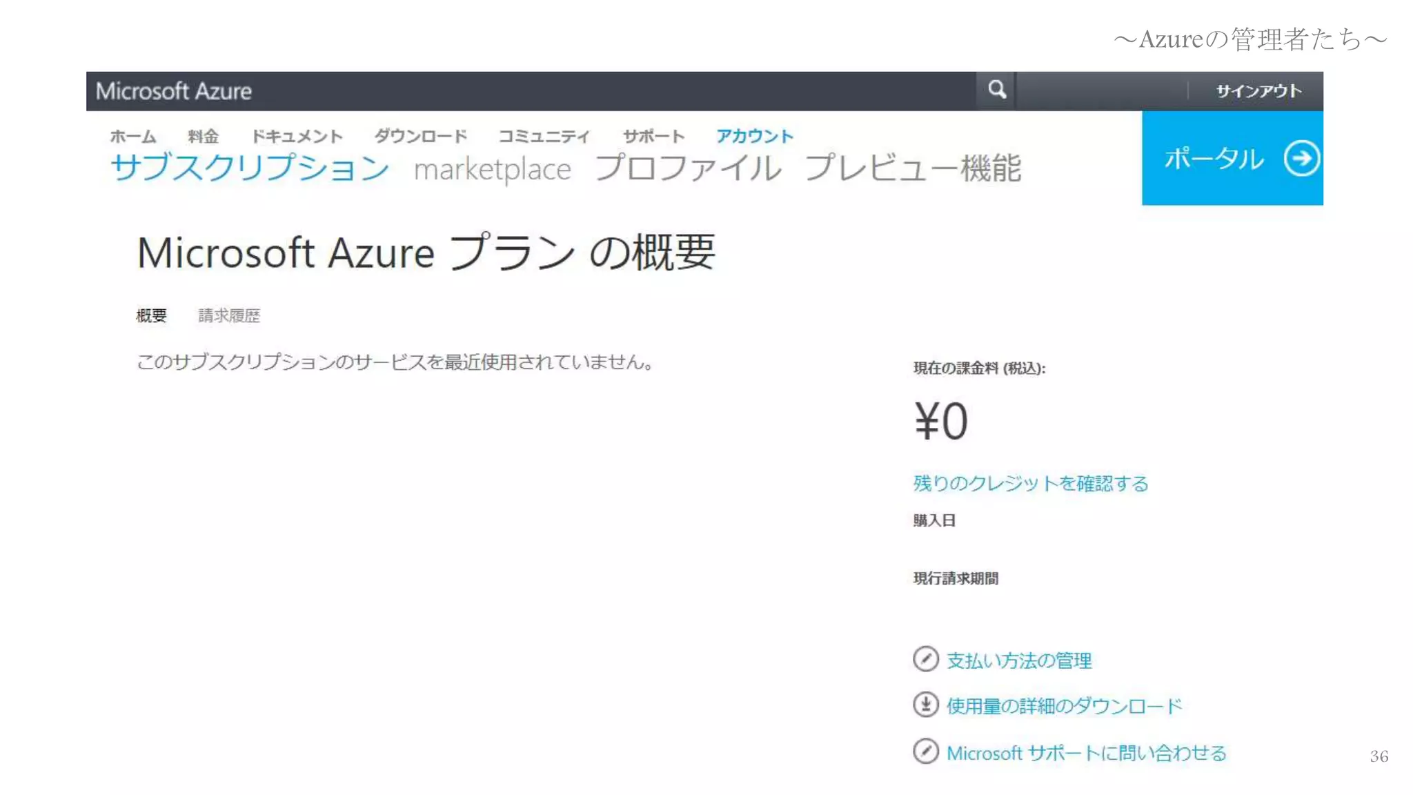 36
～Azureの管理者たち～
 