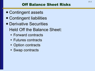 Off balance sheet risk | PPT | Stocks and Bonds | Personal Investing