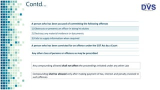 Offences, penalties and prosecution under gst 