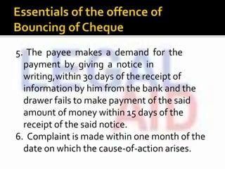 BOUNCING OF CHEQUE | PPTX