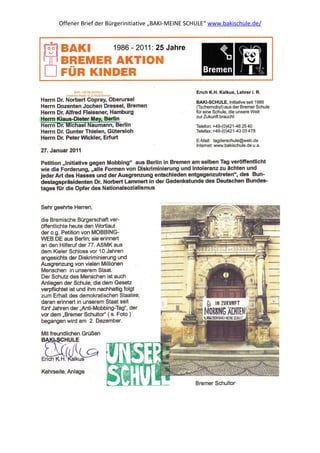 Offener Brief der Bürgerinitiative „BAKI-MEINE SCHULE“ www.bakischule.de/
 