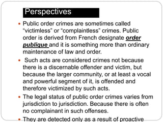 Offenses relating to Public Order