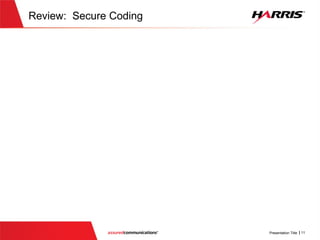 Review: Secure Coding
 