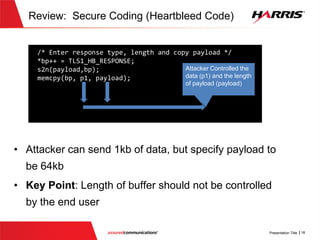 Review: Secure Coding (Heartbleed xkcd)
 