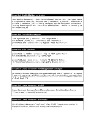 Offensive PowerShell Cheat Sheet | PDF