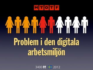 Problem i den digitala
arbetsmiljön
3400 2012
M T O T F
 