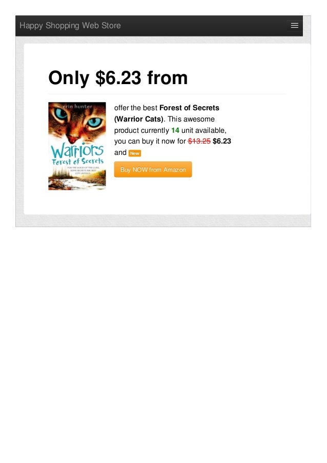 offer the best forest of secrets warrior cats only 623 from
