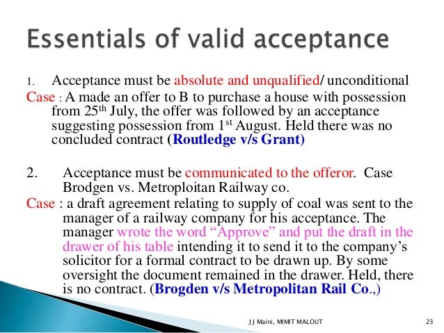 Offer And Acceptance