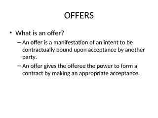 CAPE UNIT TWO LAW CONTRACT OFFER AND ACCEPTANCE.ppt