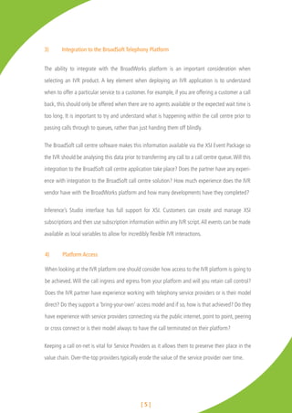 Offering advanced ivr services on the broad soft platform | PDF