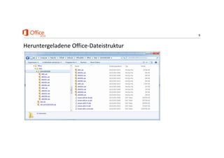 9
Heruntergeladene Office‐Dateistruktur
 