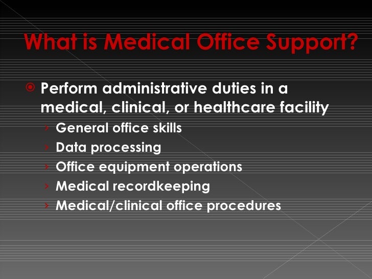medical office administration duties