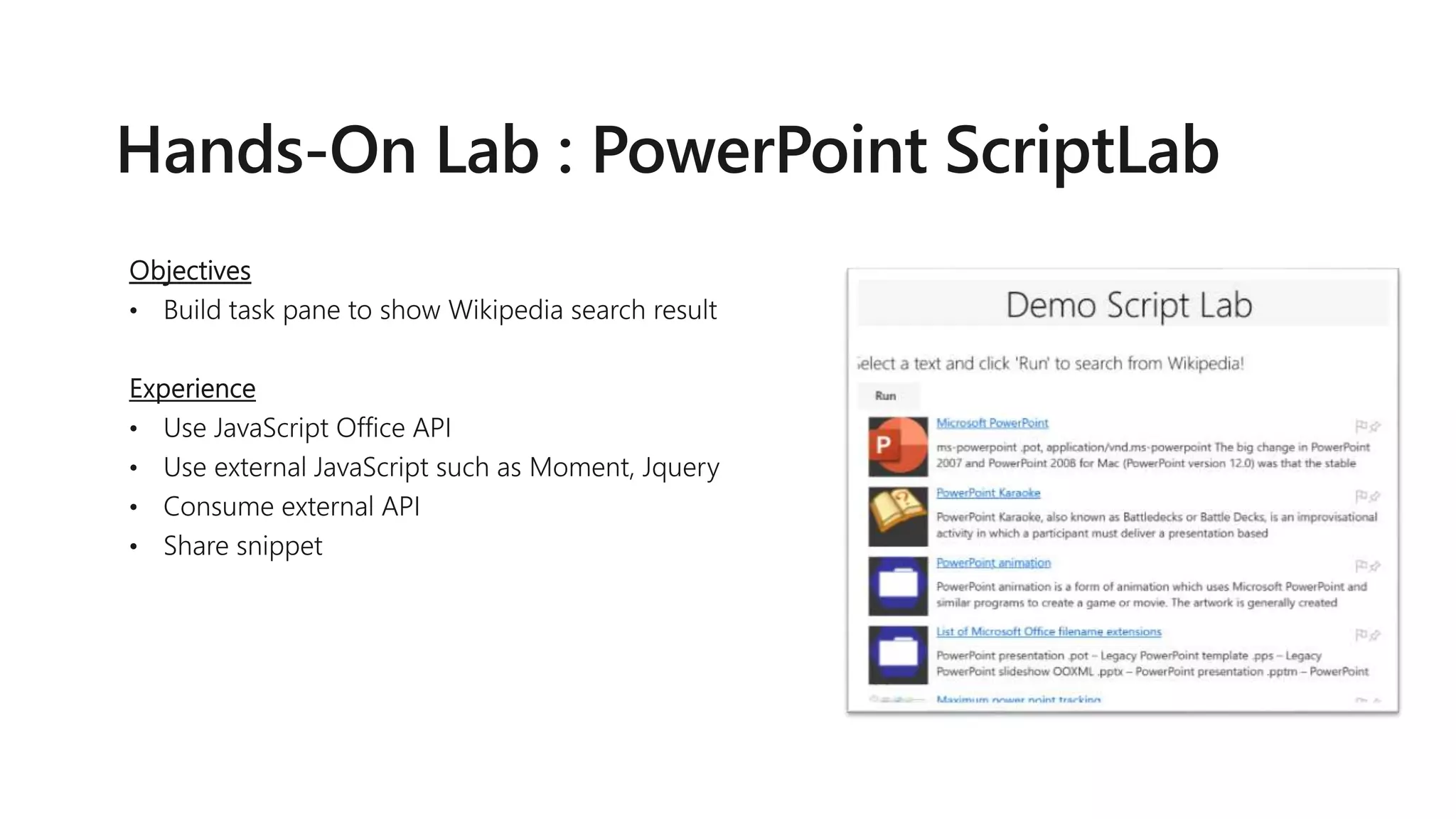 Hands-On Lab : PowerPoint ScriptLab 