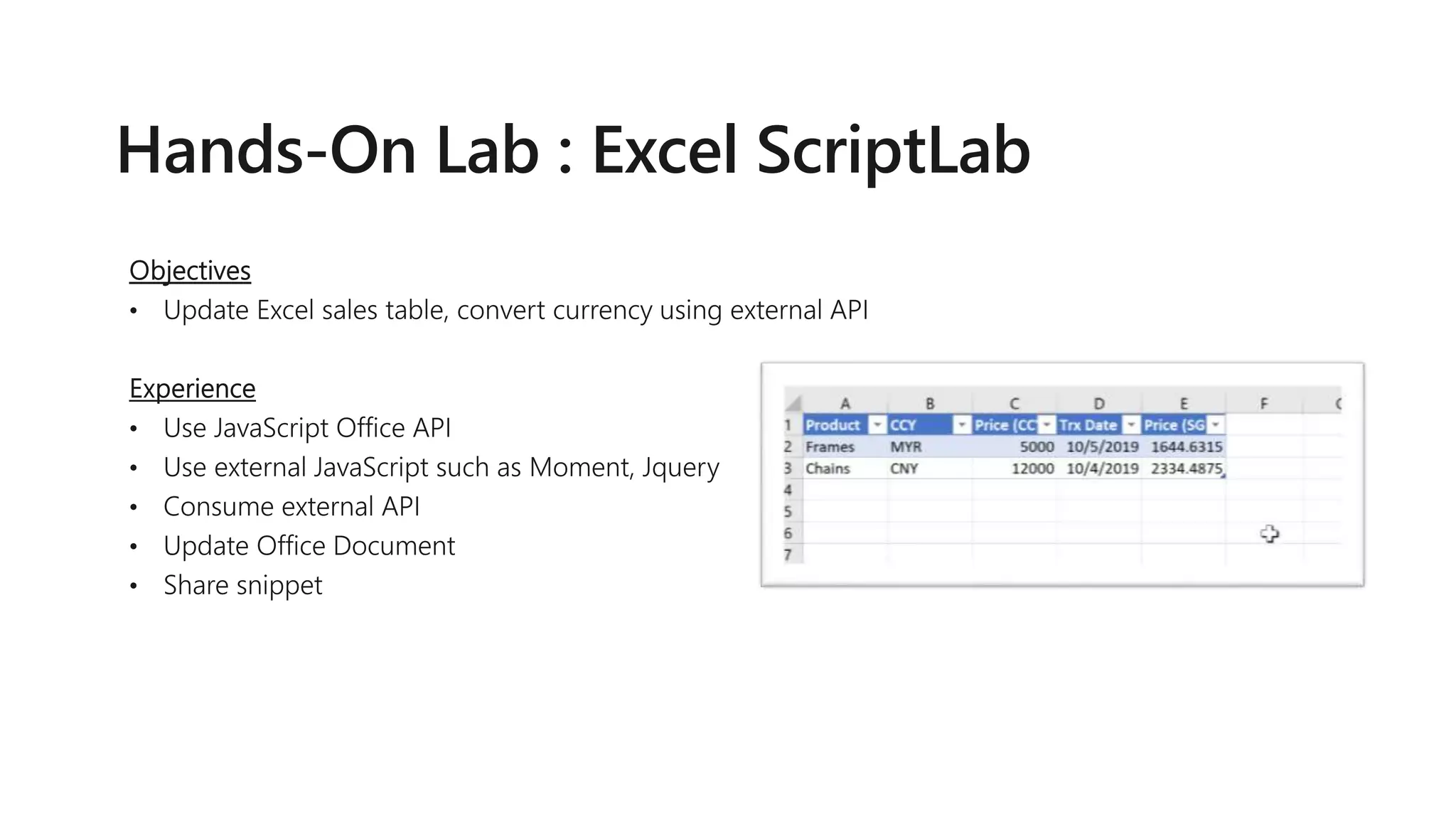 Hands-On Lab : Excel ScriptLab 