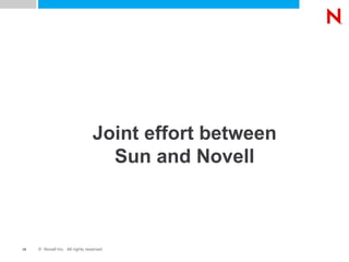 Joint effort between Sun and Novell 