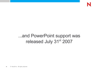 ...and PowerPoint support was released July 31 st  2007 