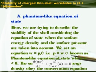 stability of charged thin-shell wortmhole in (2+1) dimensions | PPT