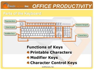 Office Key Notes Office-Productivity Microsoft Excel .ppt