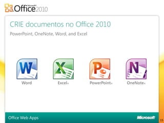 Aceder & editar de qualquerlugarBroadcast SlideShow no PowerPoint 2010