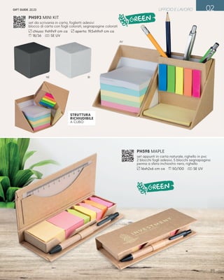 PH593 MINI KIT
PH598 MAPLE
set da scrivania in carta, foglietti adesivi
blocco di carta con fogli colorati, segnapagine co...