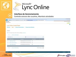 Interface de Gerenciamento
Controla acessos dos usuários, Monitora atividades
 