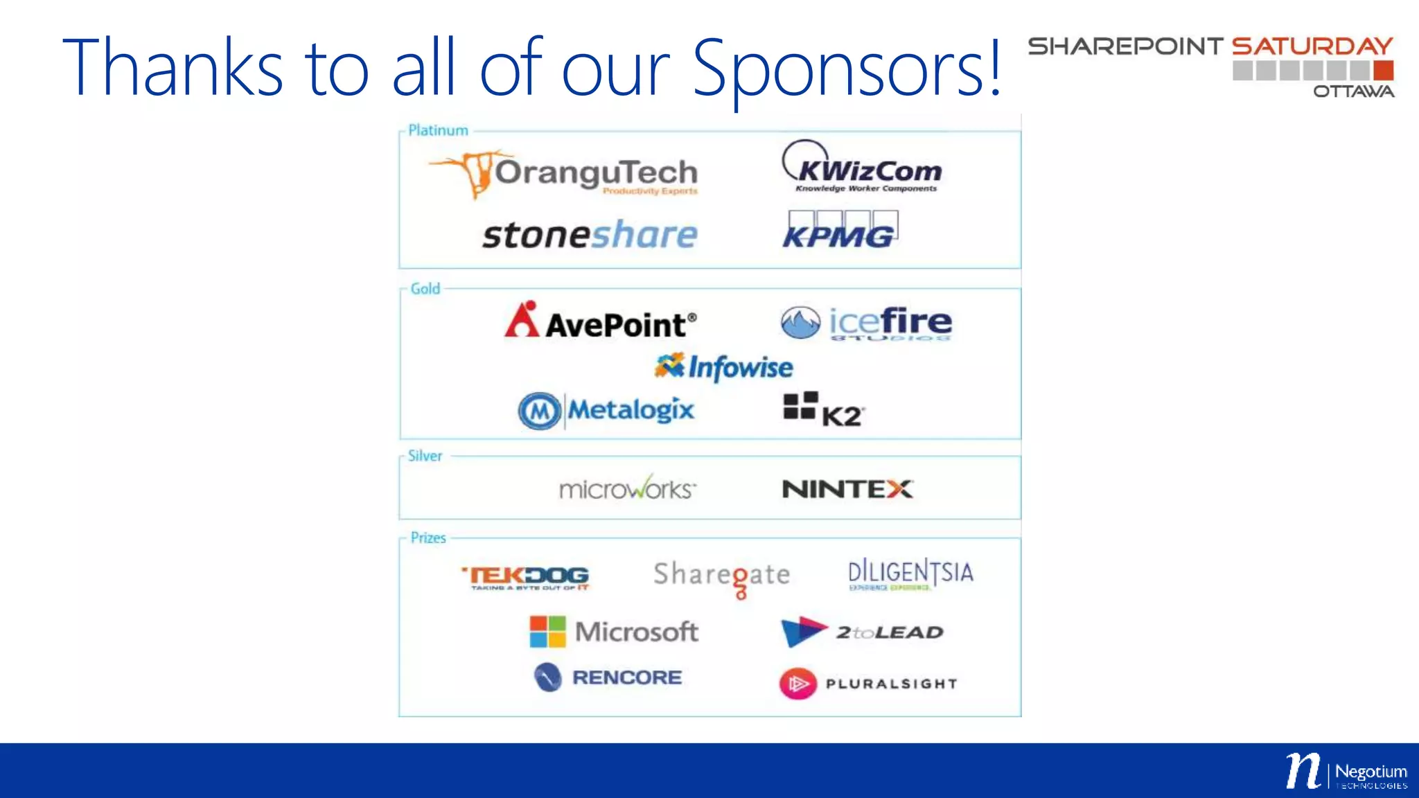 Thanks to all of our Sponsors!
 