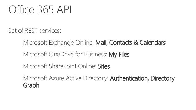office 365 contacts api