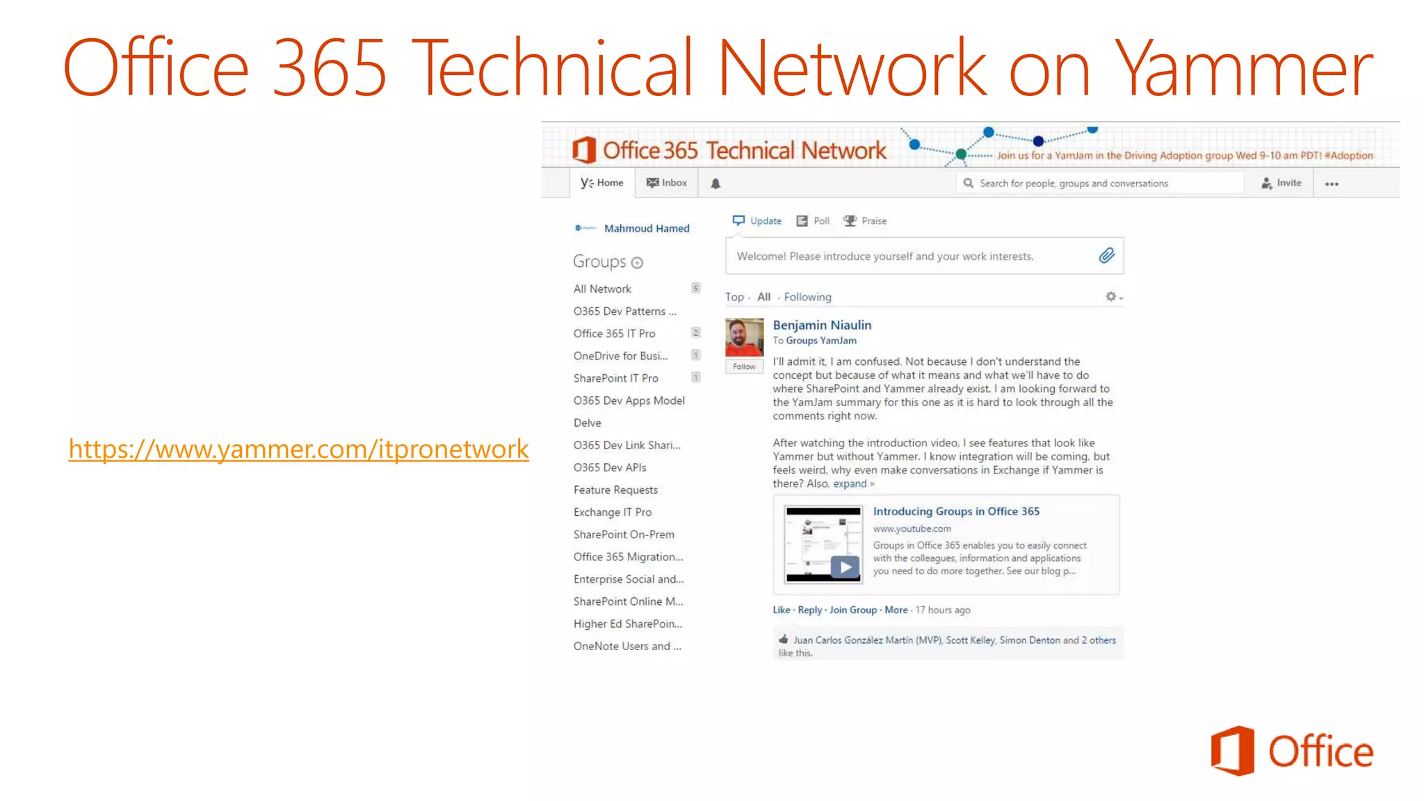 https://www.yammer.com/itpronetwork 
 