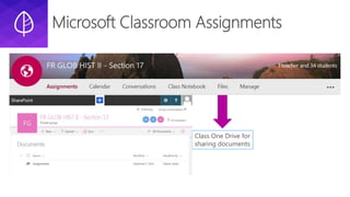 Class One Drive for
sharing documents
 