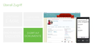 Überall Zugriff


  SEHR SICHERE      GEMEINSAME
 E-MAIL           AUFZEICHNUNGEN




SYNCHRONISIERTE     ZUGRIFF AUF
 KALENDER         DOKUMENTE
 