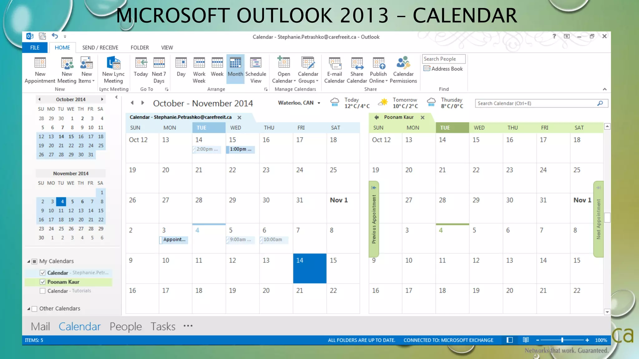 MICROSOFT OUTLOOK 2013 – CALENDAR 
 