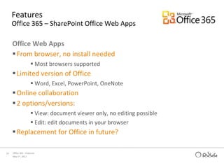 Conduct online meetings with colleagues, partners, and customers, including audio, video and screen sharing