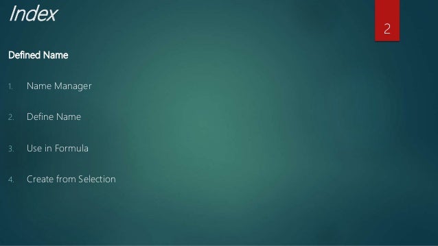 Defined Names Group Formula Tab Excel