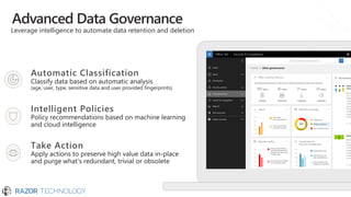 Advanced Data Governance
Leverage intelligence to automate data retention and deletion
 