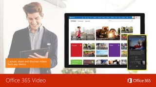 Office 365 Video
Capture, share and discover videos
from any device.
 
