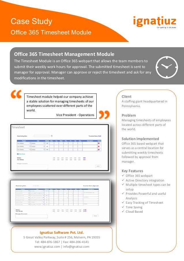 office 365 timesheet module