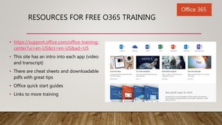 Office365 training - for the Beginner